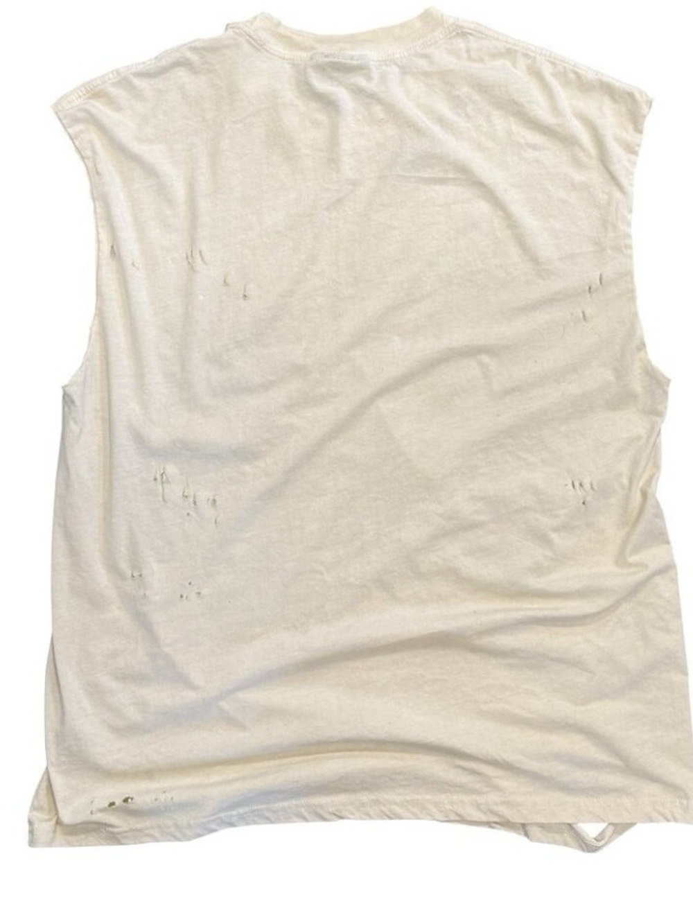 Classic Relaxed Distressed Tank Top - Cream